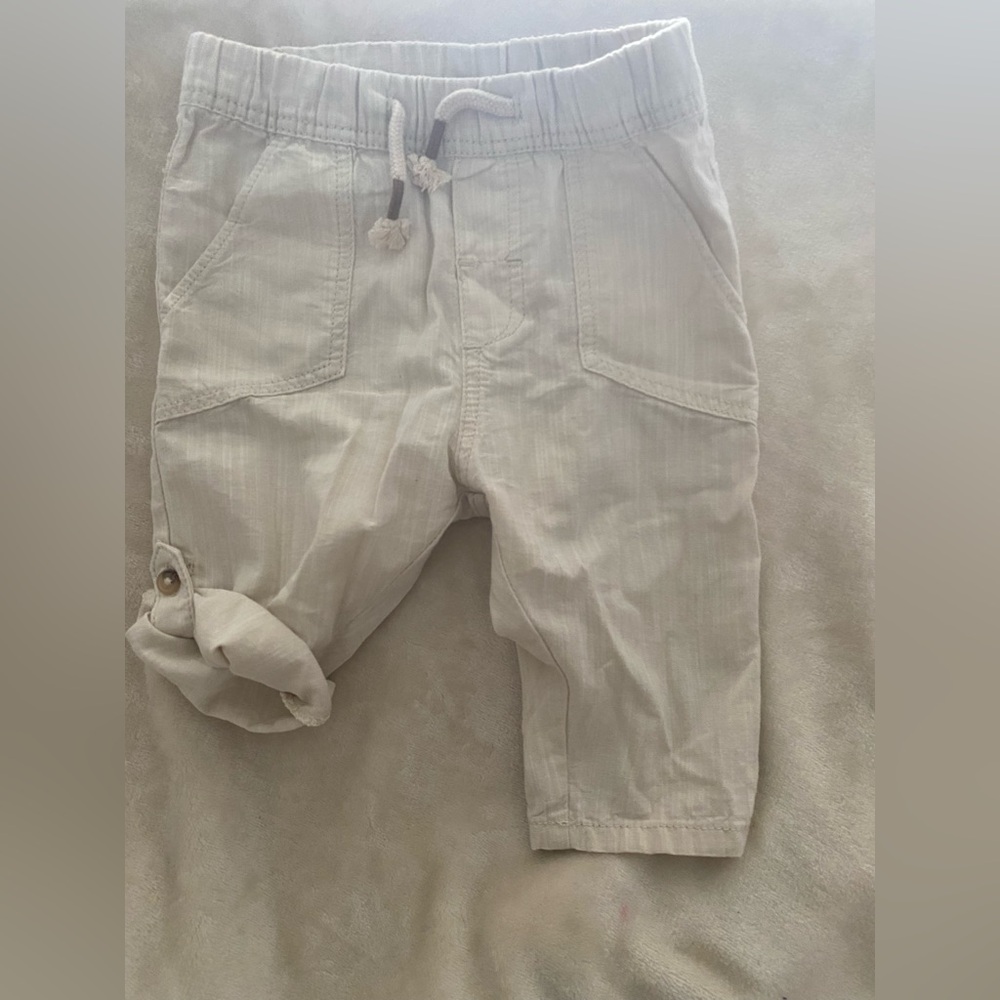 H&M Baby Linen-Blend Roll-Up Pants - 4-6M (Size 68) - NWOT